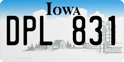 IA license plate DPL831