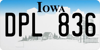 IA license plate DPL836
