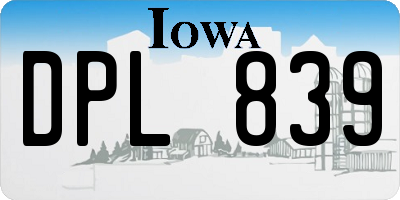 IA license plate DPL839