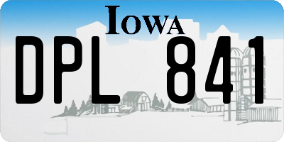 IA license plate DPL841
