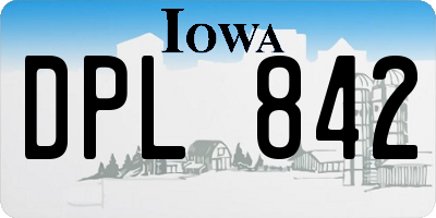 IA license plate DPL842
