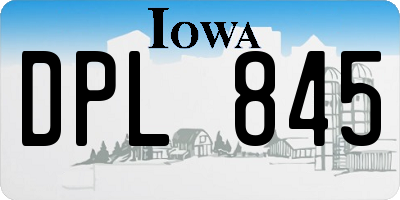 IA license plate DPL845