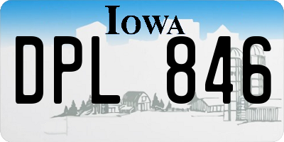 IA license plate DPL846