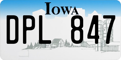 IA license plate DPL847