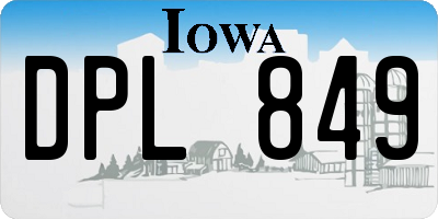 IA license plate DPL849