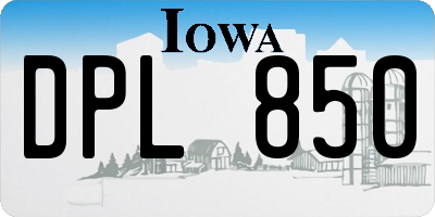 IA license plate DPL850