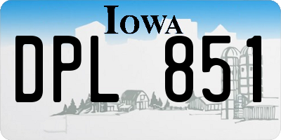 IA license plate DPL851