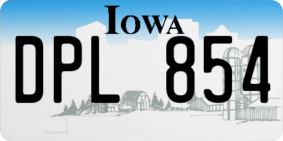 IA license plate DPL854