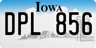 IA license plate DPL856