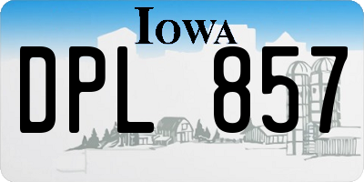 IA license plate DPL857