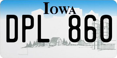 IA license plate DPL860