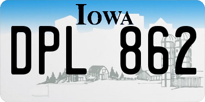 IA license plate DPL862
