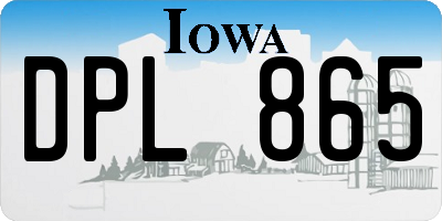 IA license plate DPL865