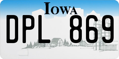 IA license plate DPL869