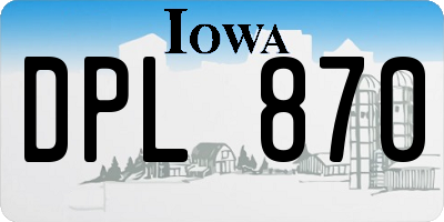 IA license plate DPL870