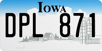 IA license plate DPL871