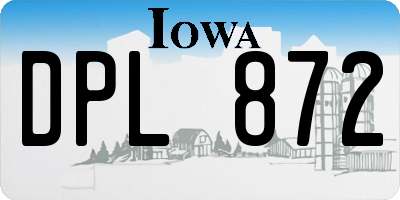 IA license plate DPL872