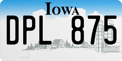 IA license plate DPL875