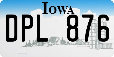 IA license plate DPL876