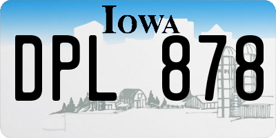 IA license plate DPL878