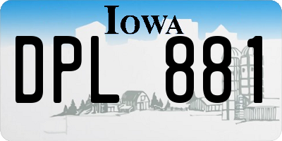 IA license plate DPL881