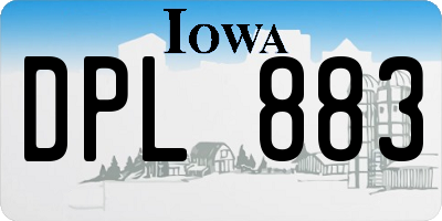 IA license plate DPL883