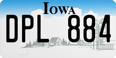 IA license plate DPL884