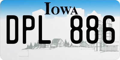 IA license plate DPL886