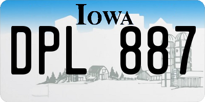 IA license plate DPL887