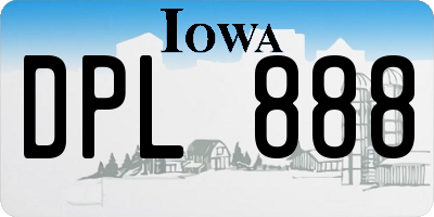 IA license plate DPL888