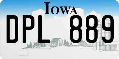 IA license plate DPL889