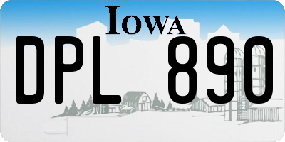 IA license plate DPL890