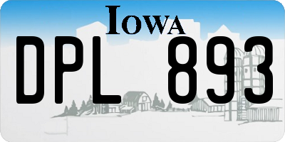 IA license plate DPL893