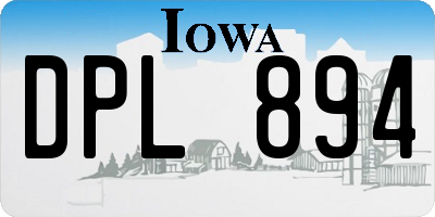IA license plate DPL894