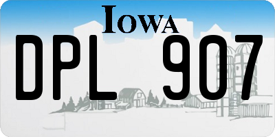 IA license plate DPL907