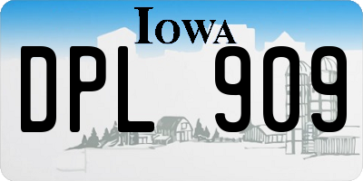 IA license plate DPL909
