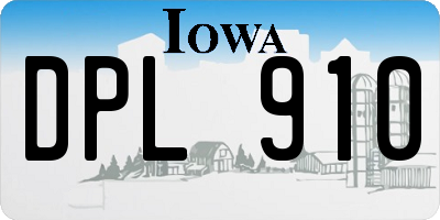 IA license plate DPL910