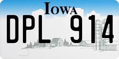 IA license plate DPL914