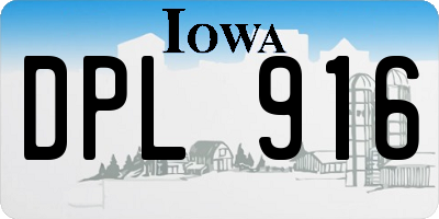 IA license plate DPL916