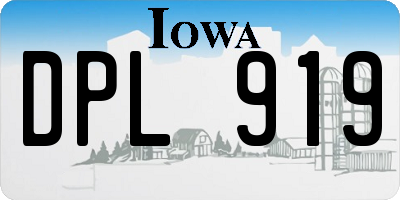 IA license plate DPL919