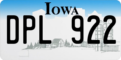 IA license plate DPL922