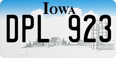 IA license plate DPL923