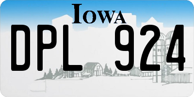 IA license plate DPL924