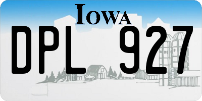 IA license plate DPL927