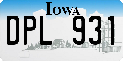 IA license plate DPL931