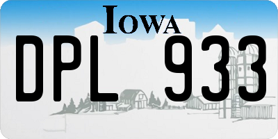 IA license plate DPL933