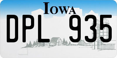 IA license plate DPL935