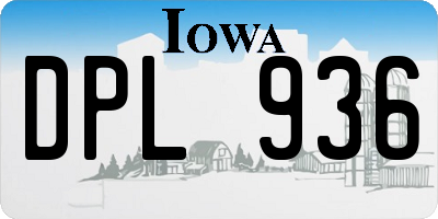 IA license plate DPL936