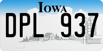 IA license plate DPL937