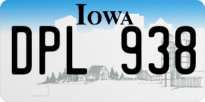 IA license plate DPL938